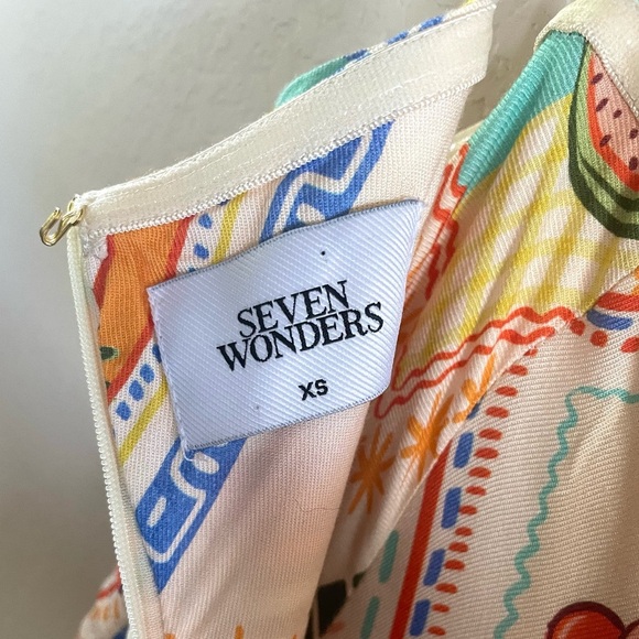 Seven Wonders Agata Midi Dress XS Fruit Print Cotton Rayon Lined Pockets - Picture 10 of 11
